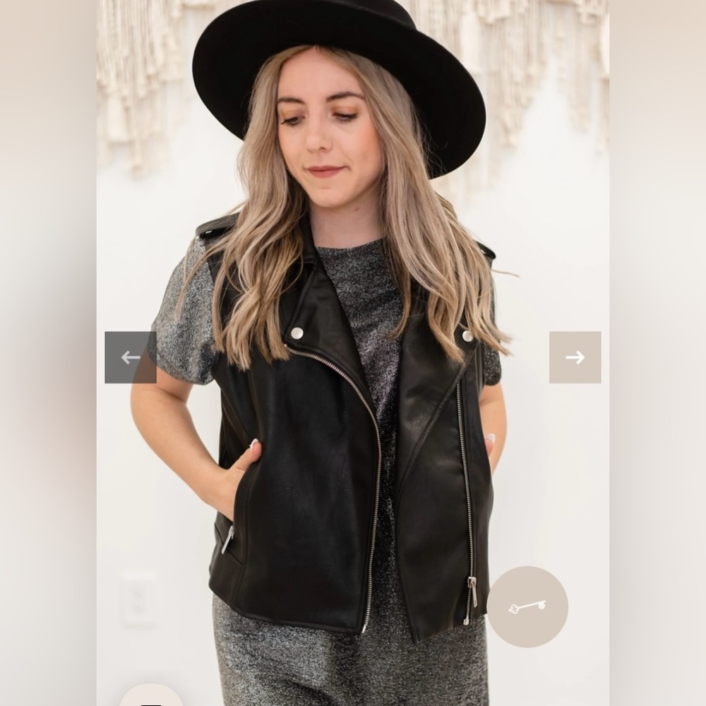 The Midnight Moto Vegan Leather Vest - RD Style - Medium - Elle's Boutique